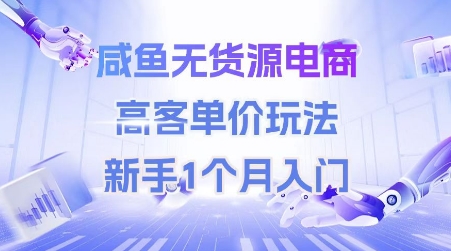 咸鱼无货源电商,高客单价玩法,新手1个月入门-阳知网创资源库