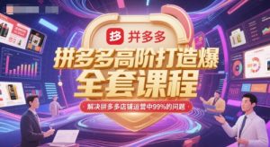拼多多高阶打造爆款全套课程,解决拼多多店铺运营中99%的问题-阳知网创资源库