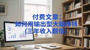 付费文章:如何用输出型大脑挣钱(三年收入翻倍)-阳知网创资源库