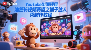 YouTube出海项目,油管长视频赛道之猴子达人秀制作教程-阳知网创资源库
