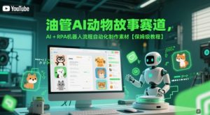 油管AI动物故事赛道，AI+RPA机器人流程自动化制作素材【保姆级教程】-阳知网创资源库