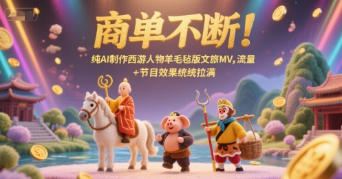 商单不断！纯AI制作西游人物羊毛毡版文旅MV，流量+节目效果统统拉满-阳知网创资源库