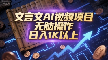 文言文AI视频项目,无脑操作,日入1K以上-阳知网创资源库