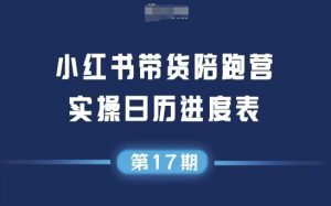 小红书第17期带货陪跑营,不囤货,无不直播,无不投流,通过选品+笔记内容+测品+笔记铺量+矩阵运营打爆款-阳知网创资源库