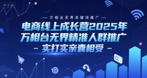 电商线上成长营2025年,万相台无界关键词推广-万相台无界精准人群推广-实打实亲囊相受-阳知网创资源库