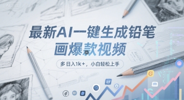 最新AI一键生成铅笔画爆款视频,多平台分发,日 入1k+,小白轻松上手【揭秘】-阳知网创资源库