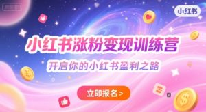 小红书涨粉变现训练营,开启你的小红书盈利之路-阳知网创资源库