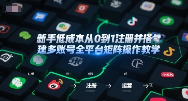 新手低成本从0到1注册并搭建多账号全平台矩阵操作教学,手机号-邮箱-IP-工具-阳知网创资源库