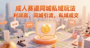 成人赛道同城私域玩法,利润高,同城引流,私域成交-阳知网创资源库