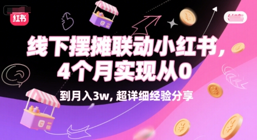 线下摆摊联动小红书,4 个月实现从 0 到月入3w,超详细经验分享-阳知网创资源库