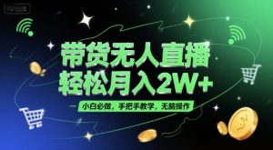 带货无人直播,轻松月入2W+,小白必做,手把手教学,无脑操作(附学习资料)-阳知网创资源库