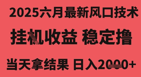 2025六月最新风口技术,无人挂G撸礼物,长期稳定 一个小时收益2k+,小白当天拿结果【揭秘】-阳知网创资源库