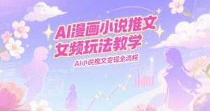 AI漫画小说推文女频玩法教学,AI小说推文变现全流程-阳知网创资源库