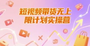 短视频带货无上限计划实操营,新人短视频带货工具流养号破播文案运营篇课程-阳知网创资源库