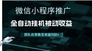 小程序推广项目最新3.0，上手简单，长期稳定，独家引流方法，让你真正实现睡后收入【揭秘】-阳知网创资源库