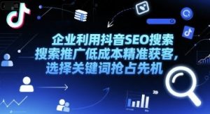 企业利用抖音SEO搜索推广低成本精准获客，选择关键词抢占先机-阳知网创资源库