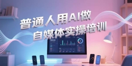 普通人用AI做自媒体实操培训,普通人一个人用ai做自媒体,视频制作、短视频引流、直播带货,轻松入门-阳知网创资源库
