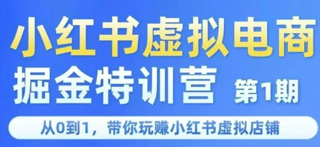 小红书虚拟电商掘金特训营第1期,从0到1,带你玩转小红书虚拟店铺-阳知网创资源库