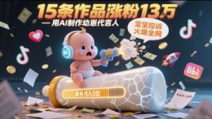 用AI制作幼崽代言人,宝宝的控诉火爆全网,15条作品涨粉13W,单号月入5位数实操教程-阳知网创资源库