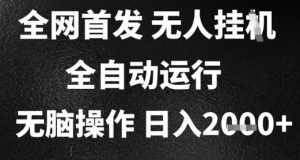 2025首发无人挂G项目，日入2k+，全自动运行，无脑操作，长期稳定 小白可玩【揭秘】-阳知网创资源库