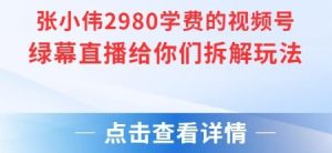 张小伟2980付费额视频号绿幕直播给你们拆解玩法-阳知网创资源库