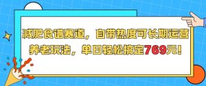 减肥食谱赛道，自带热度可长期运营，养老玩法，单日轻松搞定769-阳知网创资源库
