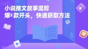 小说推文故事混剪爆款开头，快速获取方法-阳知网创资源库