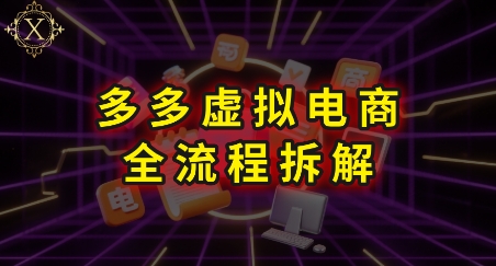 拼多多虚拟电商全流程拆解,深度学习每一个环节,看完即可上手实操-阳知网创资源库
