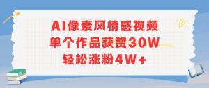 AI像素风情感视频,单个作品获赞30W,轻松涨粉4W+-阳知网创资源库