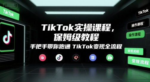 TikTok实操课程,保姆级教程,手把手带你跑通TikTok变现全流程-阳知网创资源库