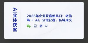 AI实体获客,2025年企业获客新风口:微信+ AI,公域获客,私域成交-阳知网创资源库