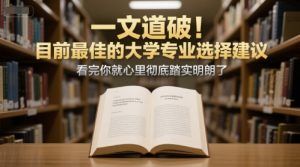 付费文章:一文道破!目前最佳的大学专业选择建议,看完你就心里彻底踏实明朗了-阳知网创资源库