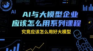AI与大模型企业应该怎么用系列课程,究竟应该怎么用好大模型-阳知网创资源库