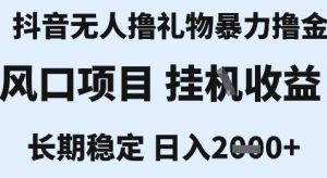 最新风口抖音无人暴力撸金技术,不违规不封号,一个小时收益2k+,小白当天拿结果【揭秘】-阳知网创资源库