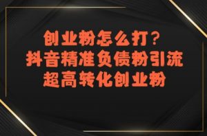 创业粉怎么打？抖音精准负债粉引流，超高转化创业粉-阳知网创资源库