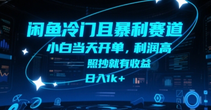 闲鱼冷门且暴利赛道,小白当天开单,利润高,照抄就有收益,日入1k+【揭秘】-阳知网创资源库