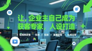 让企业主自己成为获客专家,人设打造+短视频获客+投放+直播获客+私域运营-阳知网创资源库