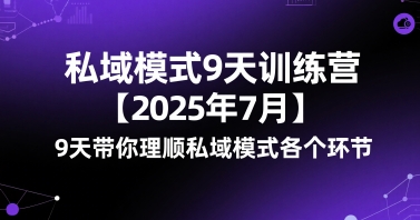 私域模式9天训练营【2025年7月】9天带你理顺私域模式各个环节-阳知网创资源库