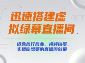 迅速搭建虚拟绿幕直播间，适合各行各业、视频拍摄，实现你想要的直播间效果-阳知网创资源库