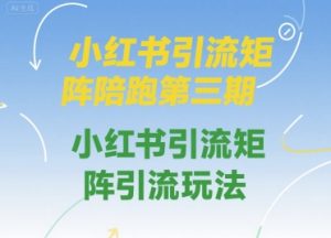 小红书引流矩阵陪跑第三期，小红书引流矩阵引流玩法-阳知网创资源库