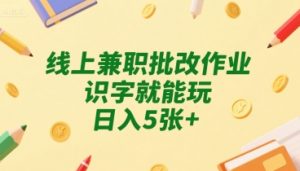 线上兼职批改作业,识字就能玩,日入5张+【揭秘】-阳知网创资源库