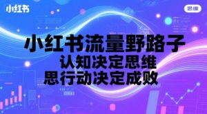 小红书流量野路子,认知决定思维,思维决定行动,行动决定成败-阳知网创资源库