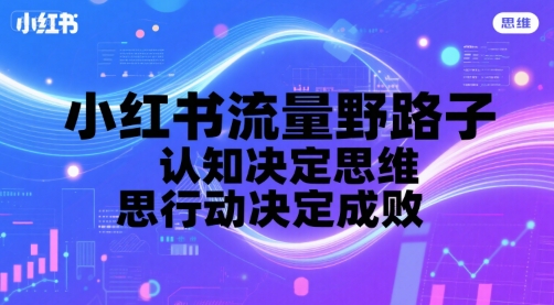 小红书流量野路子,认知决定思维,思维决定行动,行动决定成败-阳知网创资源库