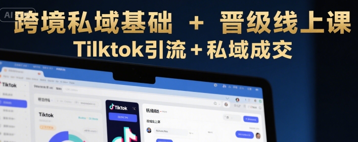 跨境私域基础+晋级线上课,Tilktok引流+私域成交-阳知网创资源库