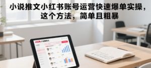 小说推文小红书账号运营快速爆单实操，这个方法，简单且粗暴-阳知网创资源库