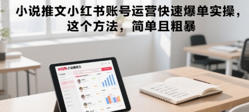 小说推文小红书账号运营快速爆单实操，这个方法，简单且粗暴-阳知网创资源库