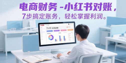 电商财务-小红书对账,7步搞定账务,轻松掌握利润-阳知网创资源库