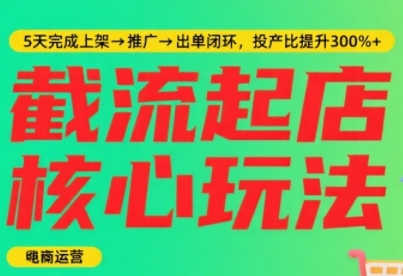 淘宝截流快速起店玩法,掌握暴力快速起店的流程,5天完成上架-推广-出单闭环-阳知网创资源库