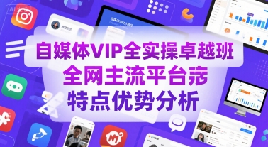 自媒体VIP全实操卓越班,全网主流平台特点优势分析-阳知网创资源库