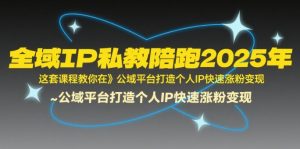 全域IP私教陪跑2025年,这套课程教你在公域平台打造个人IP快速涨粉变现-阳知网创资源库